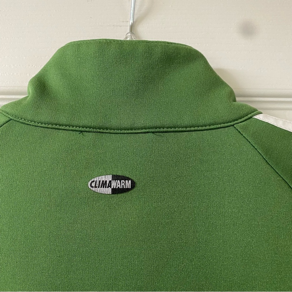 Vintage Y2K Adidas Medium Green & White Zip Up Climawarm Soccer Track Jacket - Picture 11 of 14